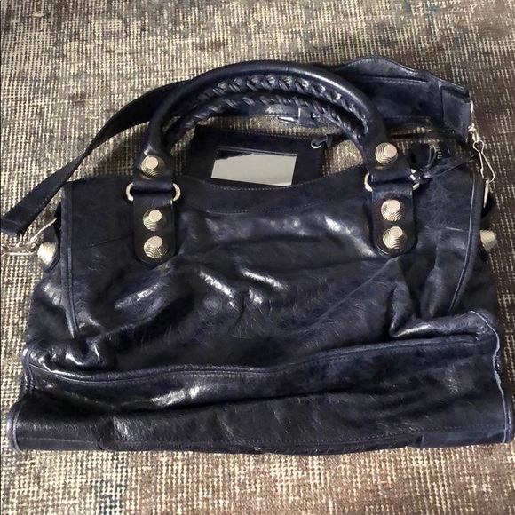 balenciaga motorcycle bag navy